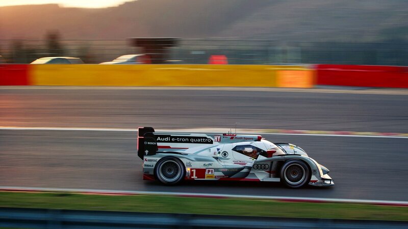 Audi race car on track