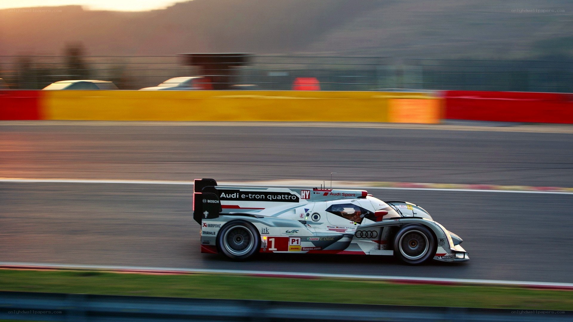 Audi race car on track