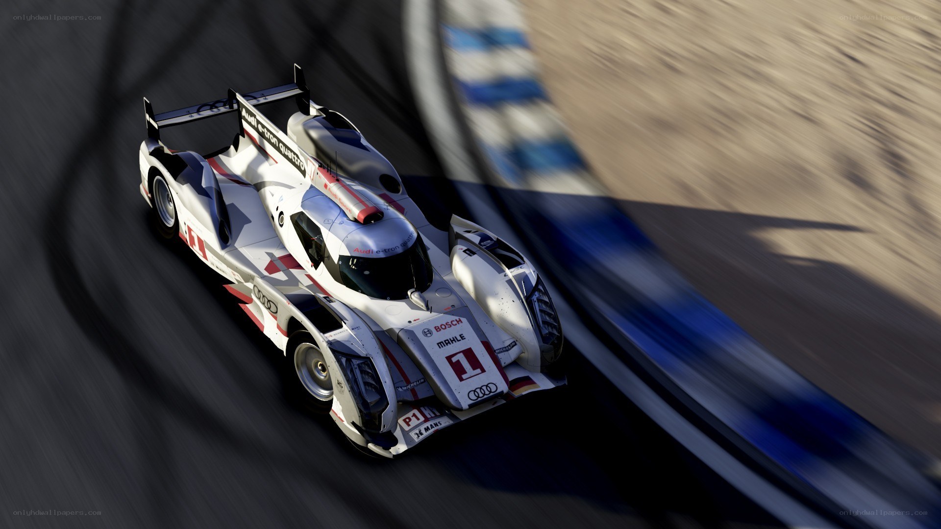 Audi race car on track
