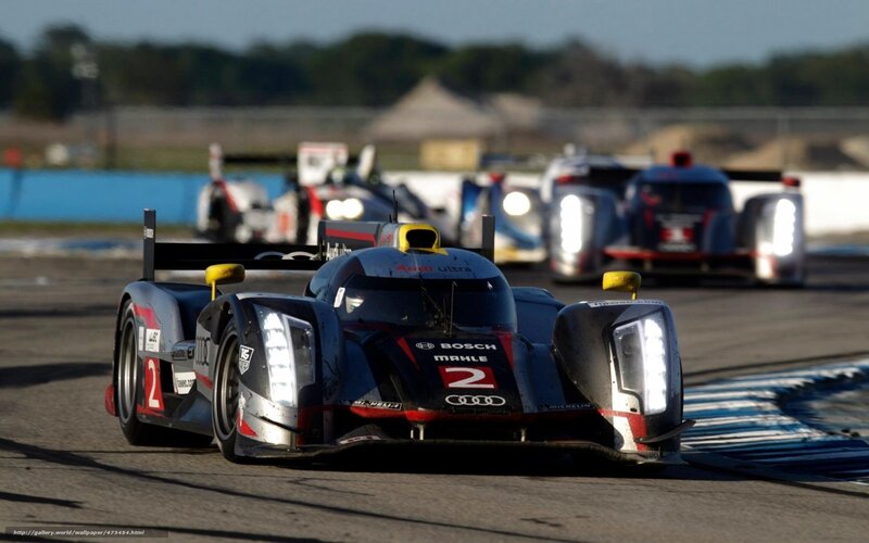 Audi Race Car on Track — Black, Competitive