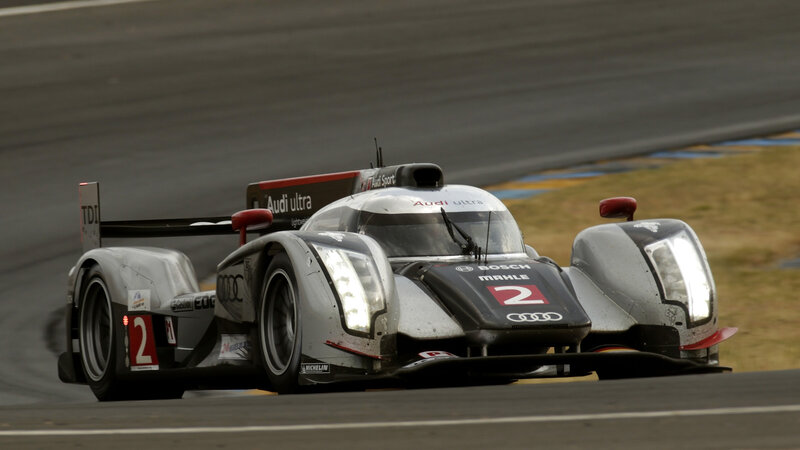 Audi Race Car on Track — Gray