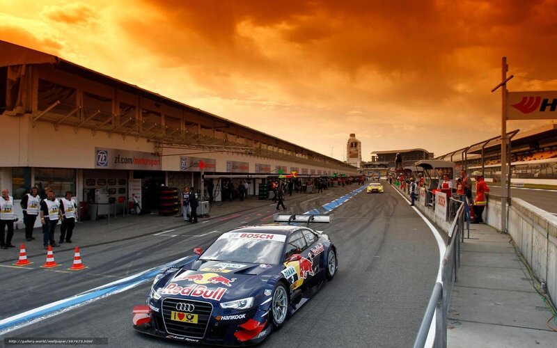 Audi Race Car on Track — Orange