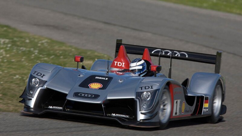 Audi Race Car on Track — Silver, Dynamic, Afternoon, Photograph, Driver