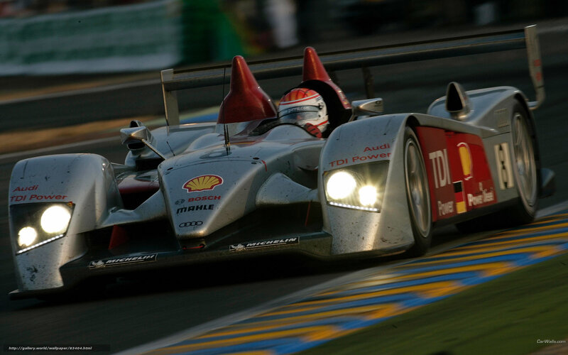 Audi Race Car on Track — Silver