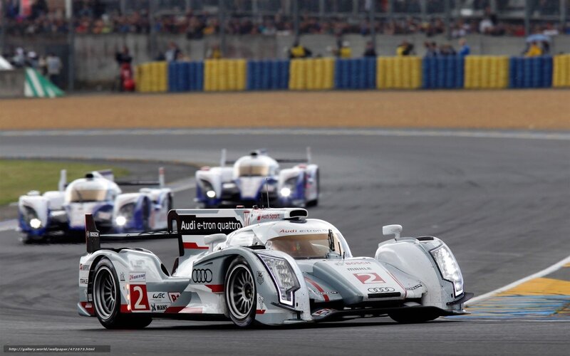 Audi Race Car on Track — White, Competitive