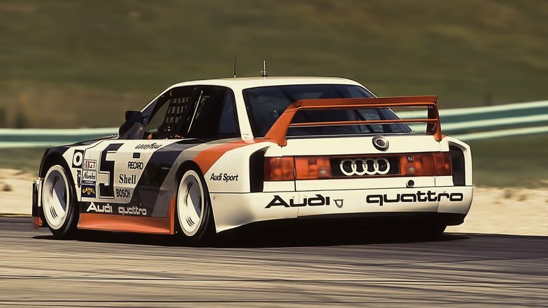 Audi Race Car on Track — White, Dynamic, Afternoon