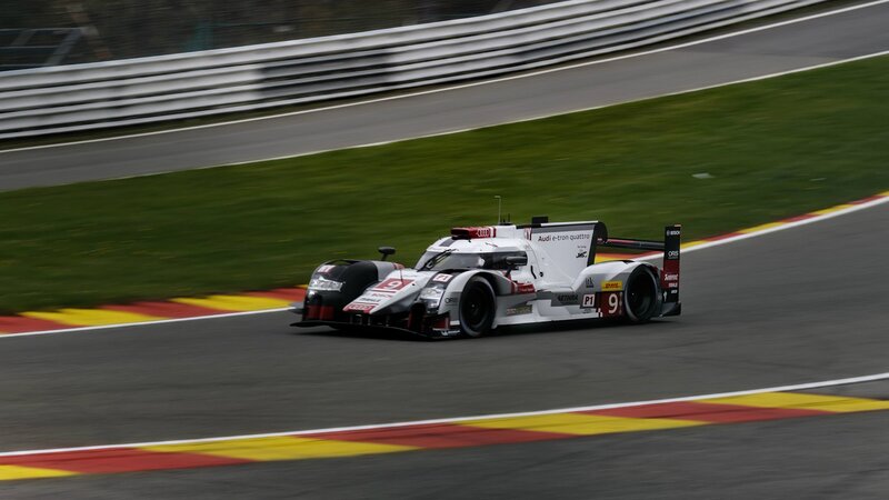 Audi Race Car on Track — White, Dynamic, Photograph