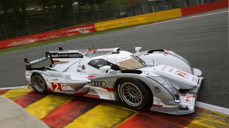 Audi Race Car on Track — White