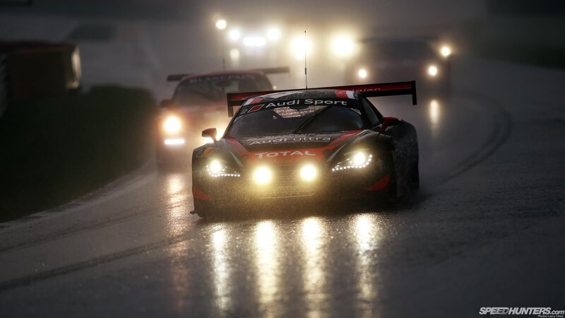Audi Race Car on Wet Track — Black