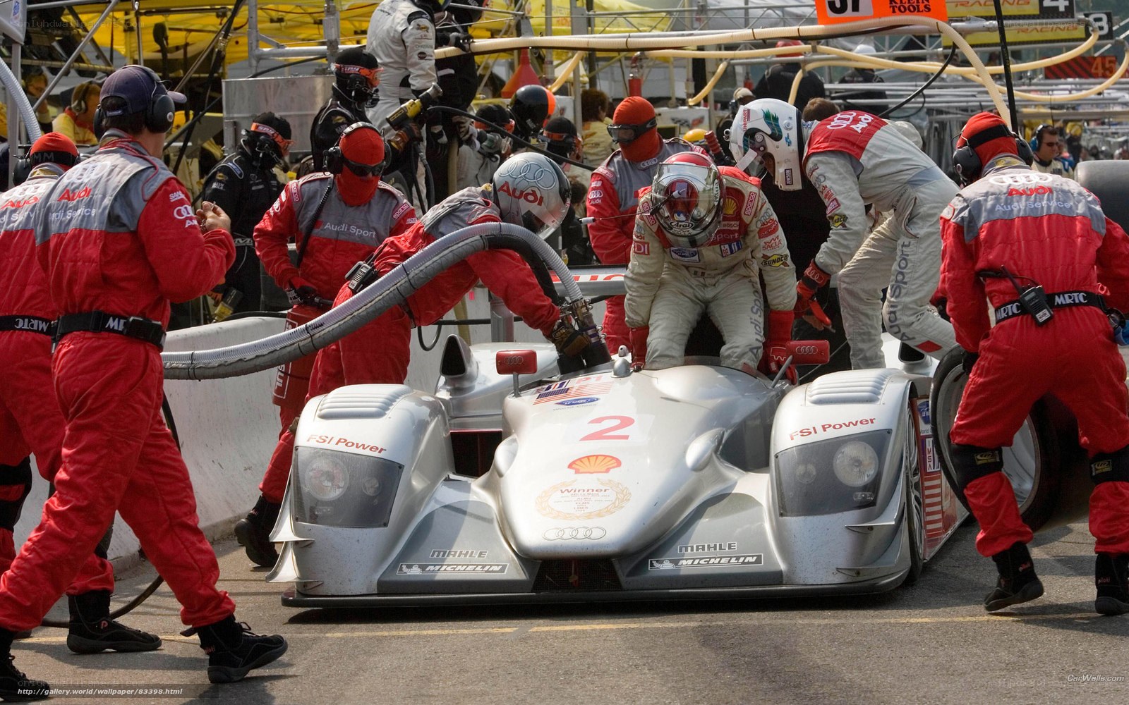 Audi race car pit stop