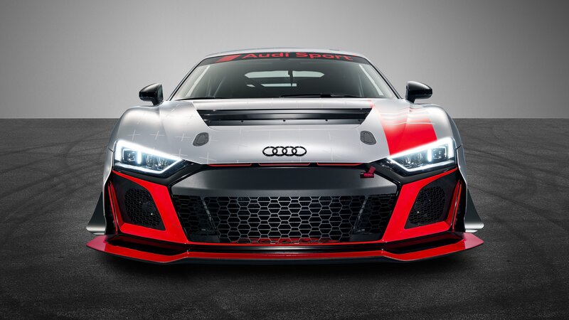 Audi Race Car — Silver, Dramatic, Photograph