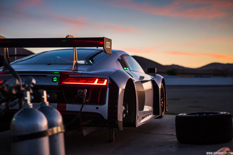 Audi Race Car — Silver, Dramatic