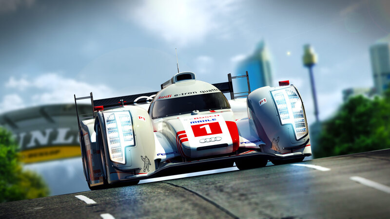 Audi Race Car — White, Dynamic