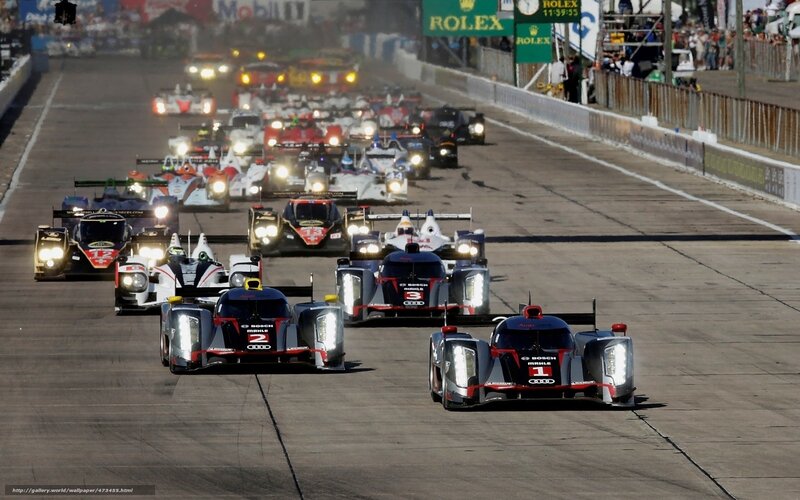 Audi race cars on track