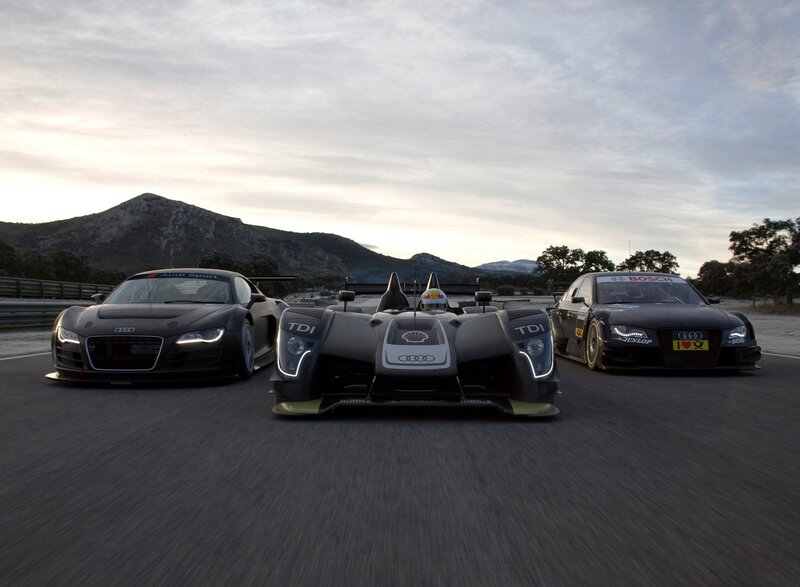 Audi race cars on track