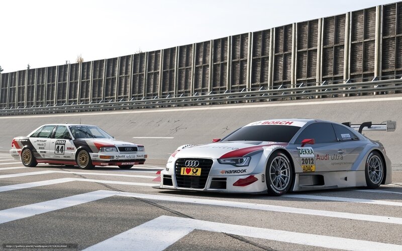 Audi race cars on track