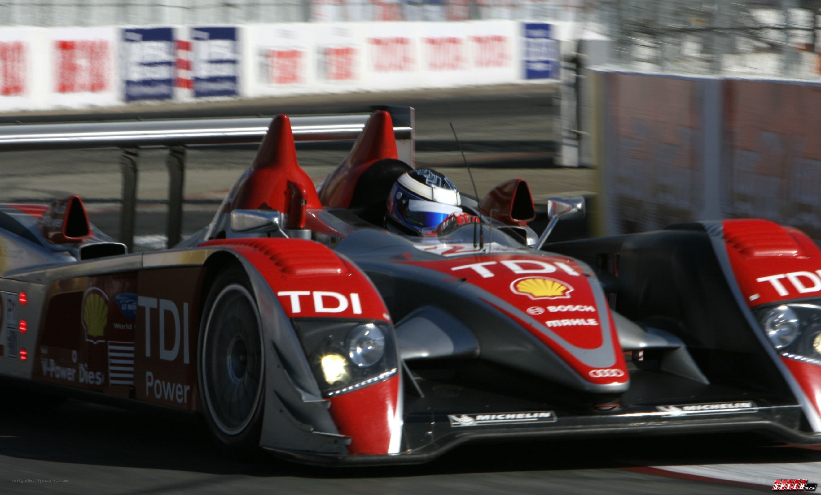 Audi racing car on track