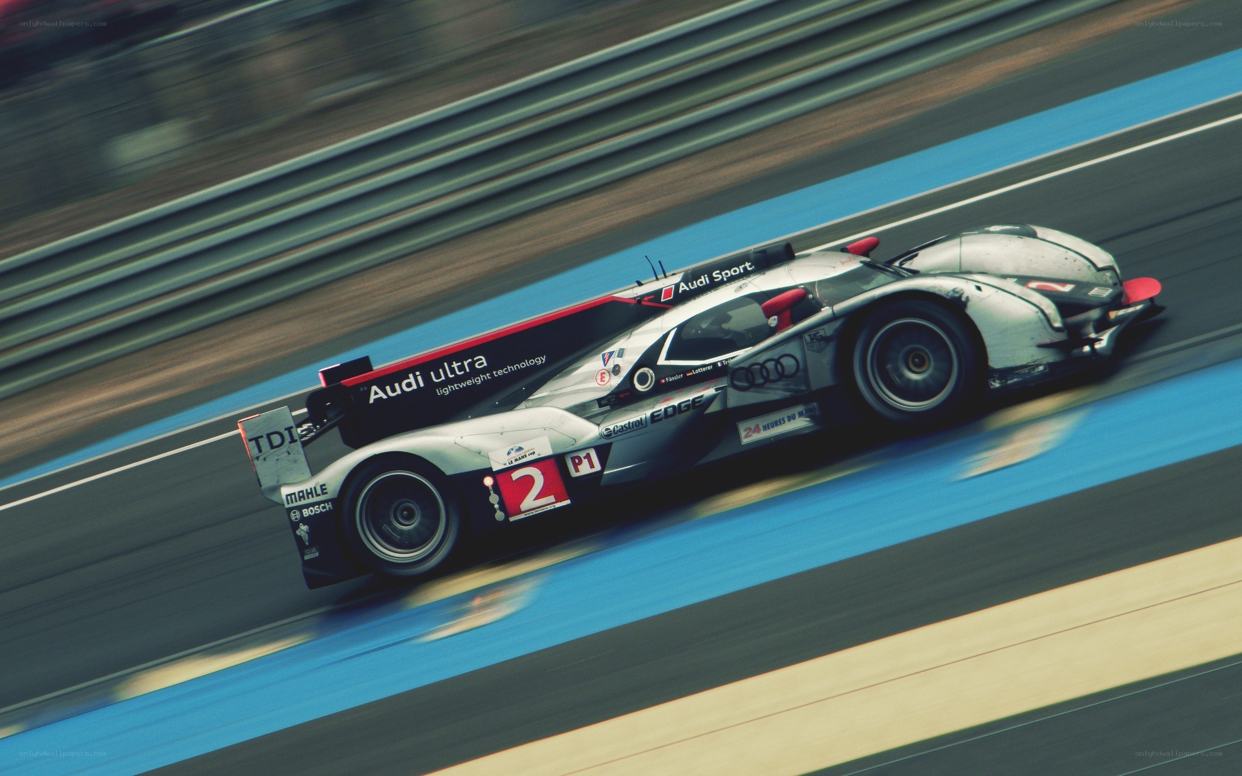 Audi racing car on track