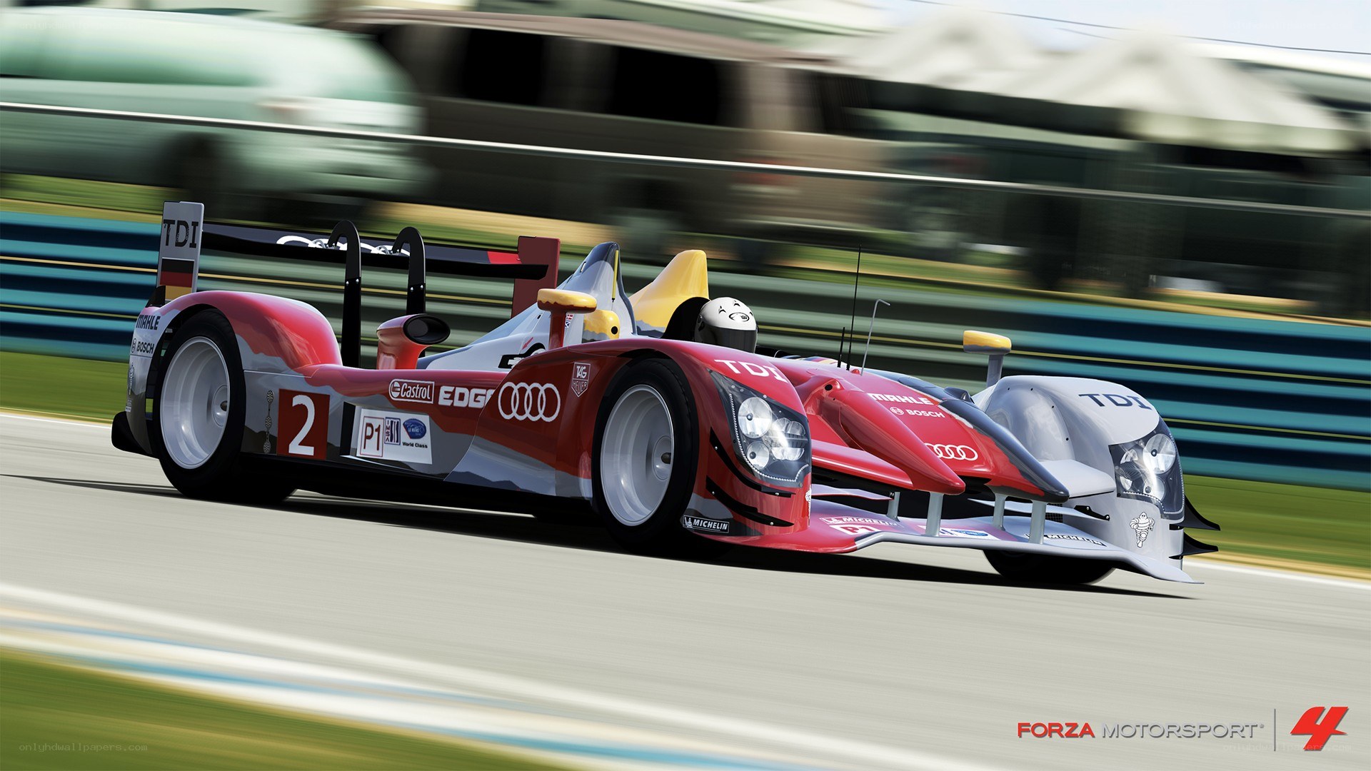 Audi racing car on track