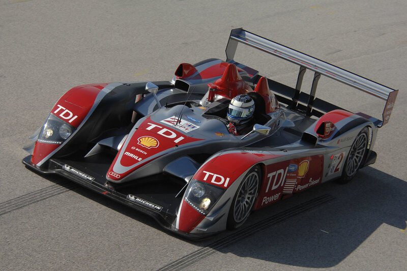Audi Racing Car — Red, Dynamic, Afternoon, Photograph