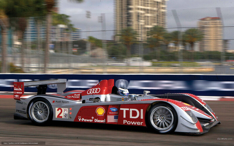 Audi Racing Car — Red, Dynamic, Afternoon
