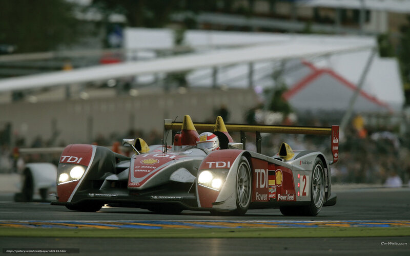 Audi Racing Car — Red, Dynamic, Night