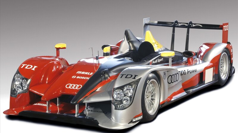 Audi Racing Car — Red, Dynamic, Photograph