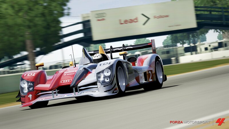 Audi racing cars on a track
