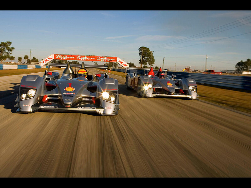 Audi racing cars on track