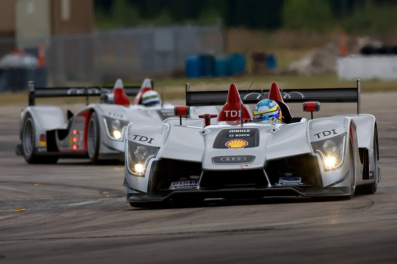 Audi racing cars on track
