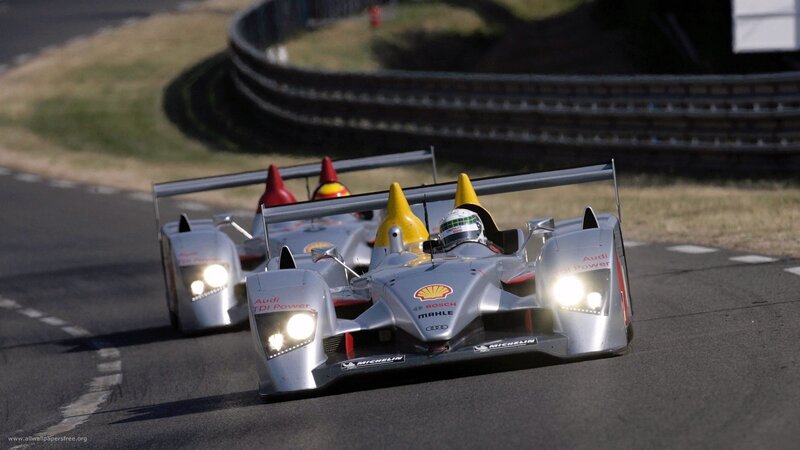 Audi racing cars on track