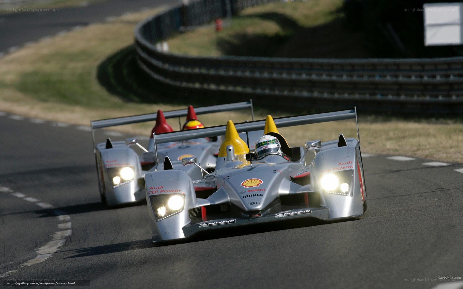 Audi racing cars on track