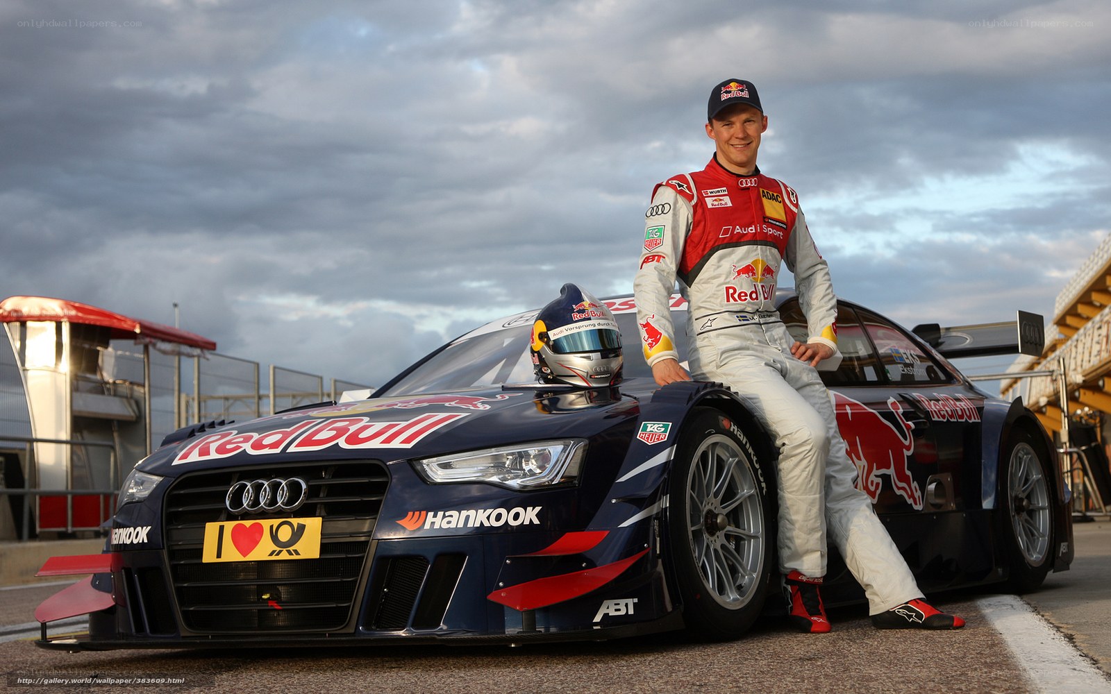 Audi racing driver with car