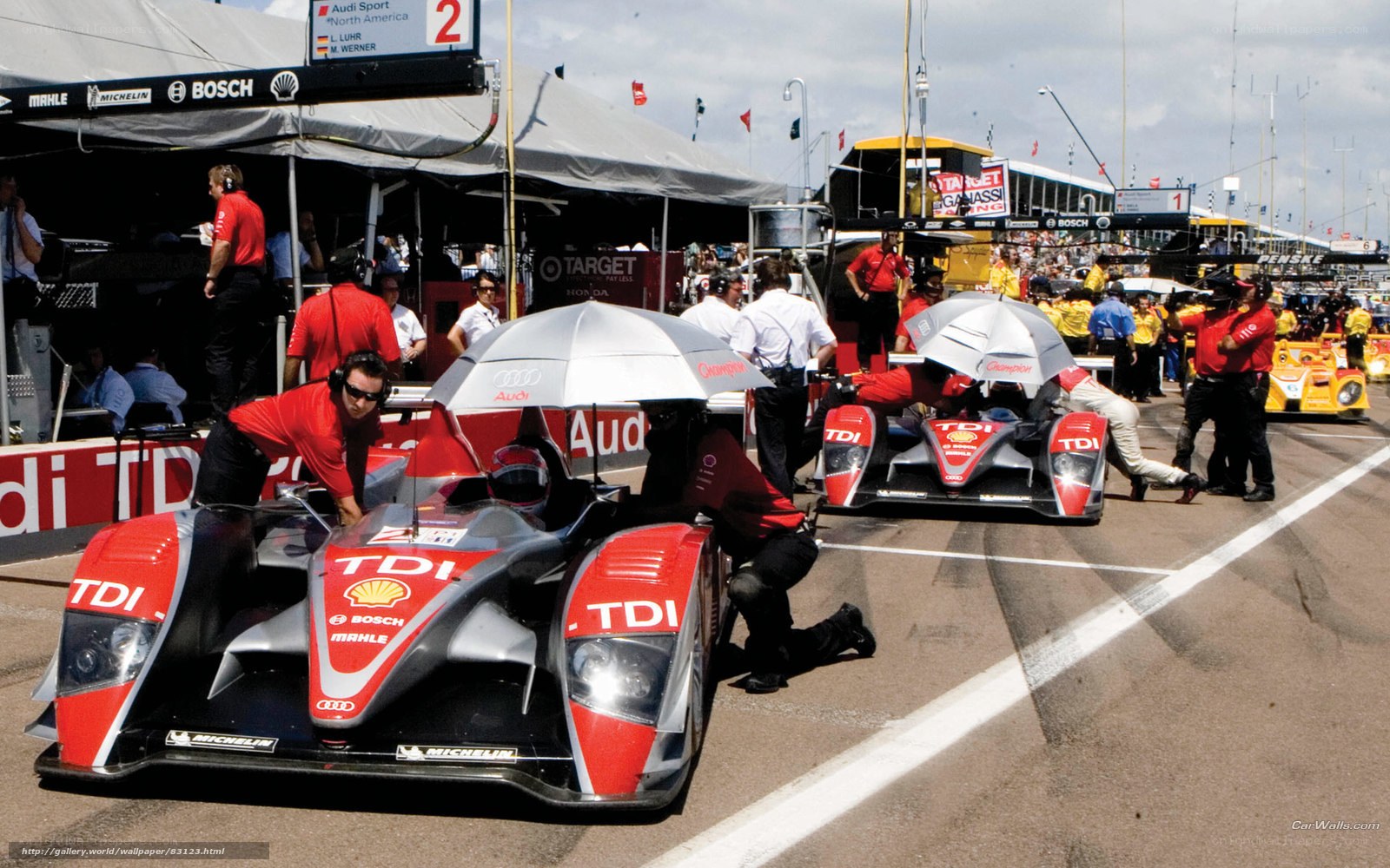 Audi racing team in pit stop