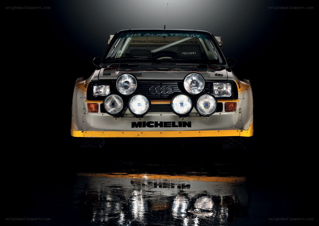 Audi rally car front view