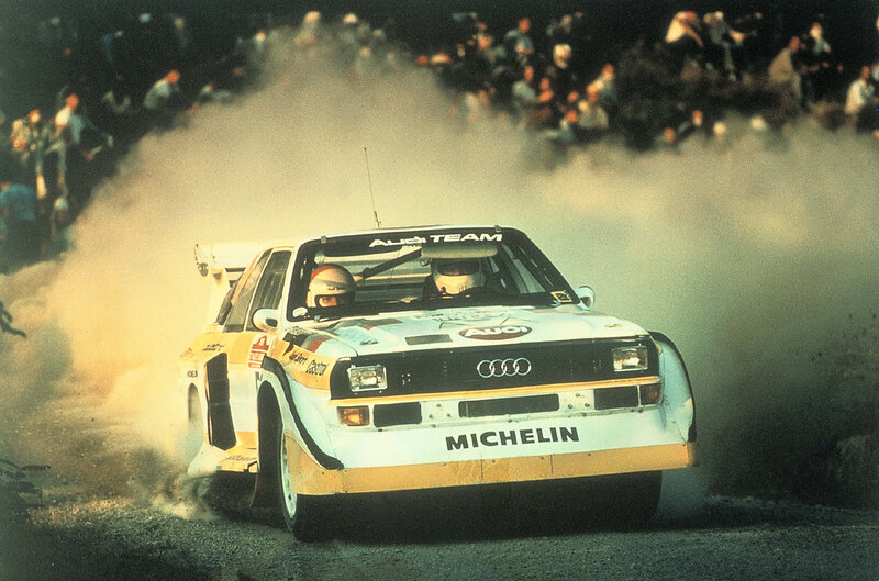 Audi rally car in action