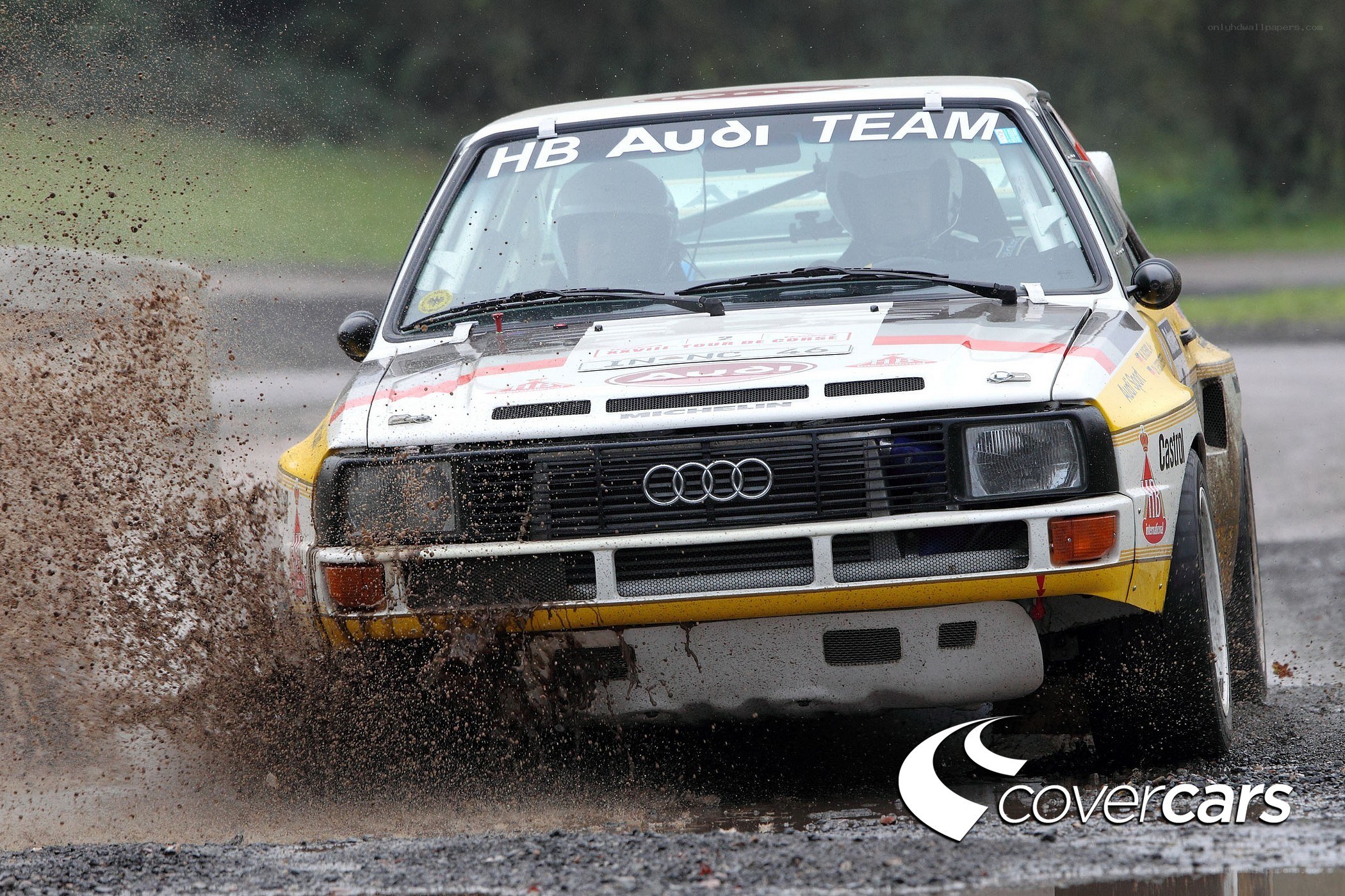 Audi rally car in action