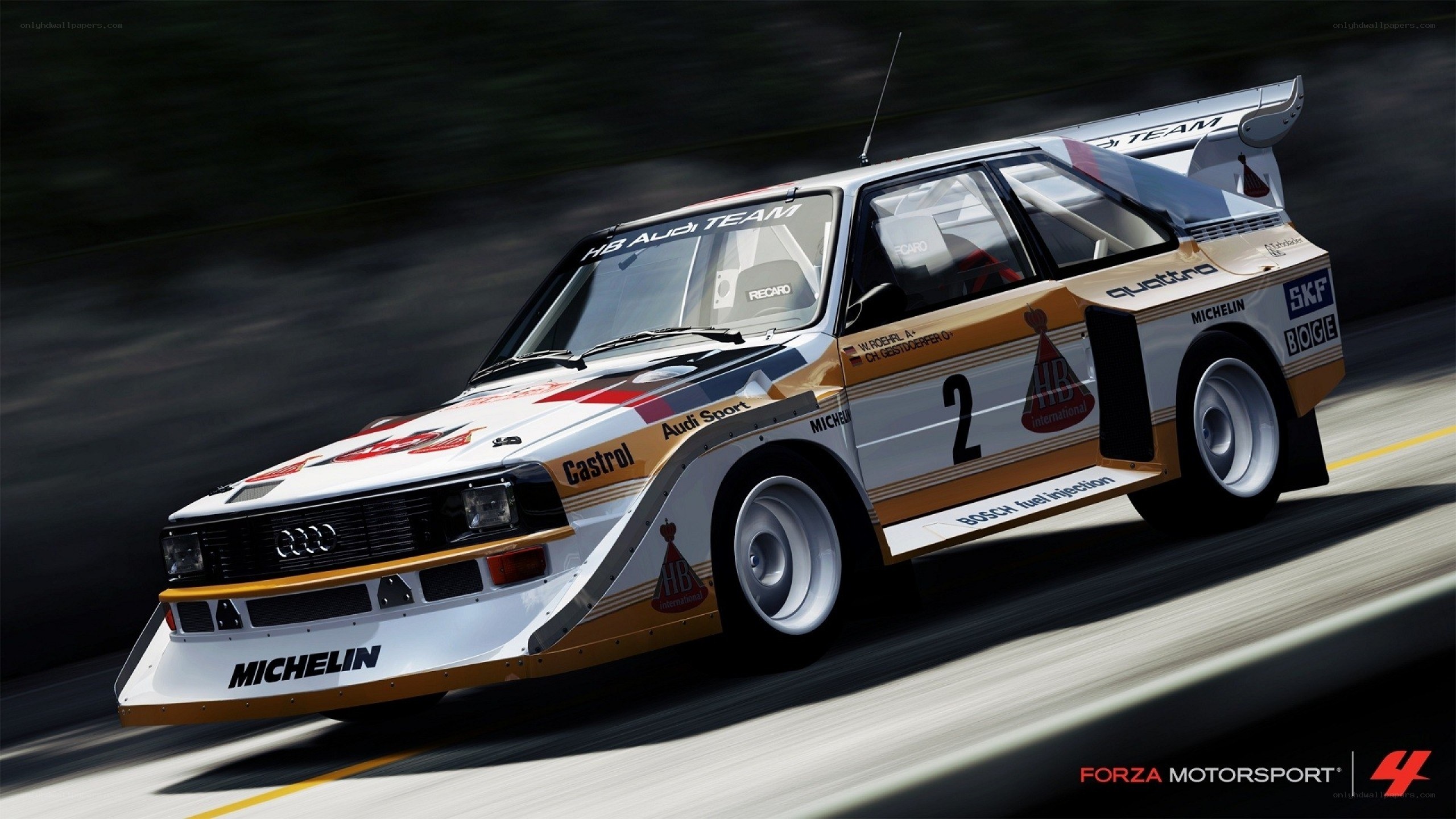 Audi rally car in motion
