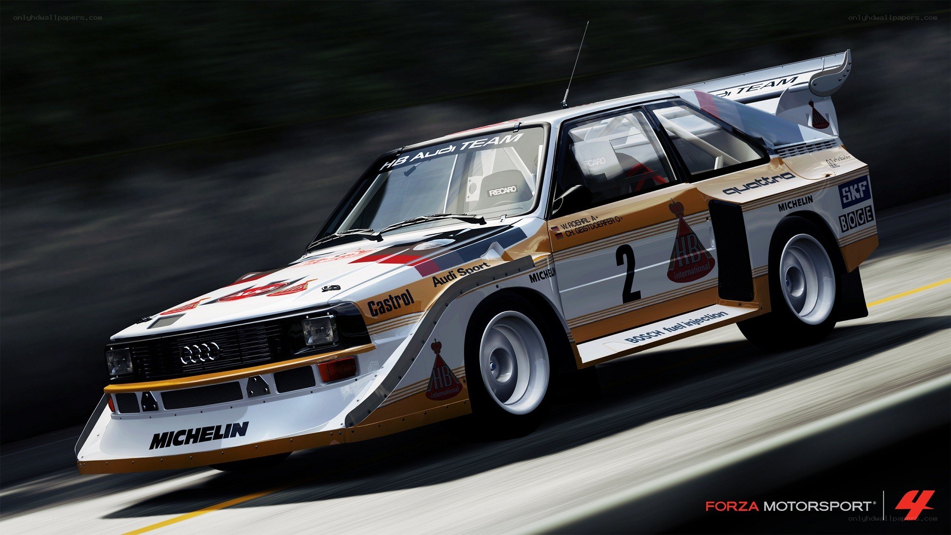 Audi rally car in motion