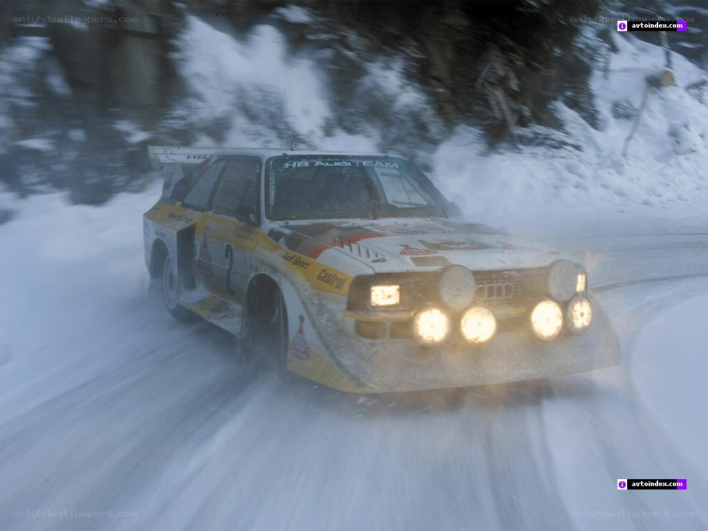 Audi rally car in snow