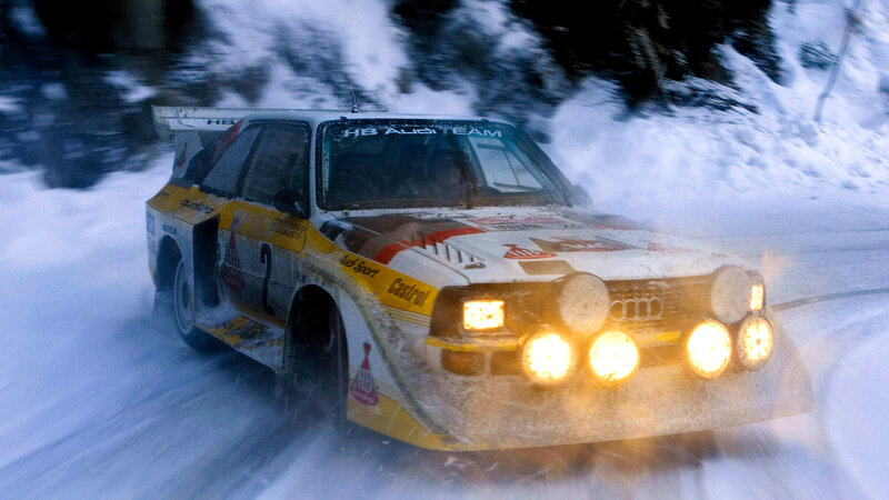 Audi rally car in snow