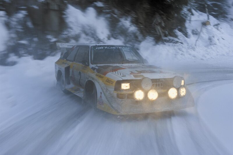 Audi rally car in snow