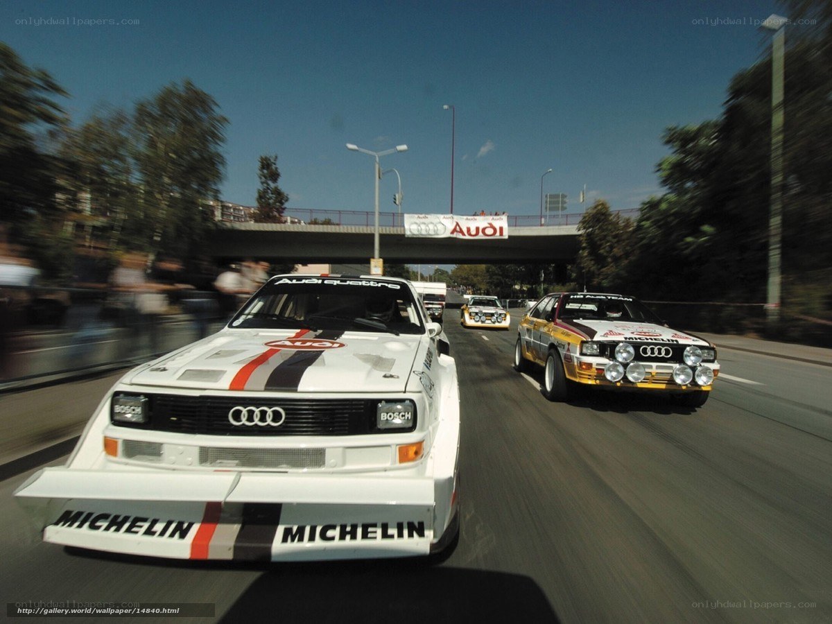 Audi rally cars in action