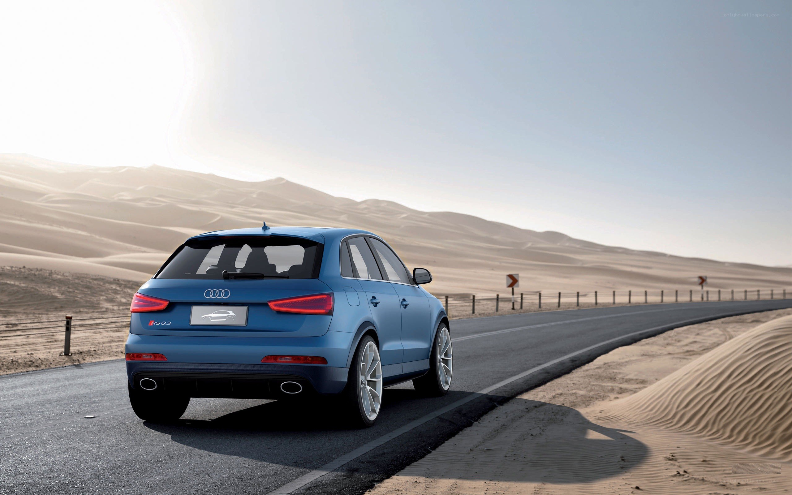 Audi RS Q3 on a desert road