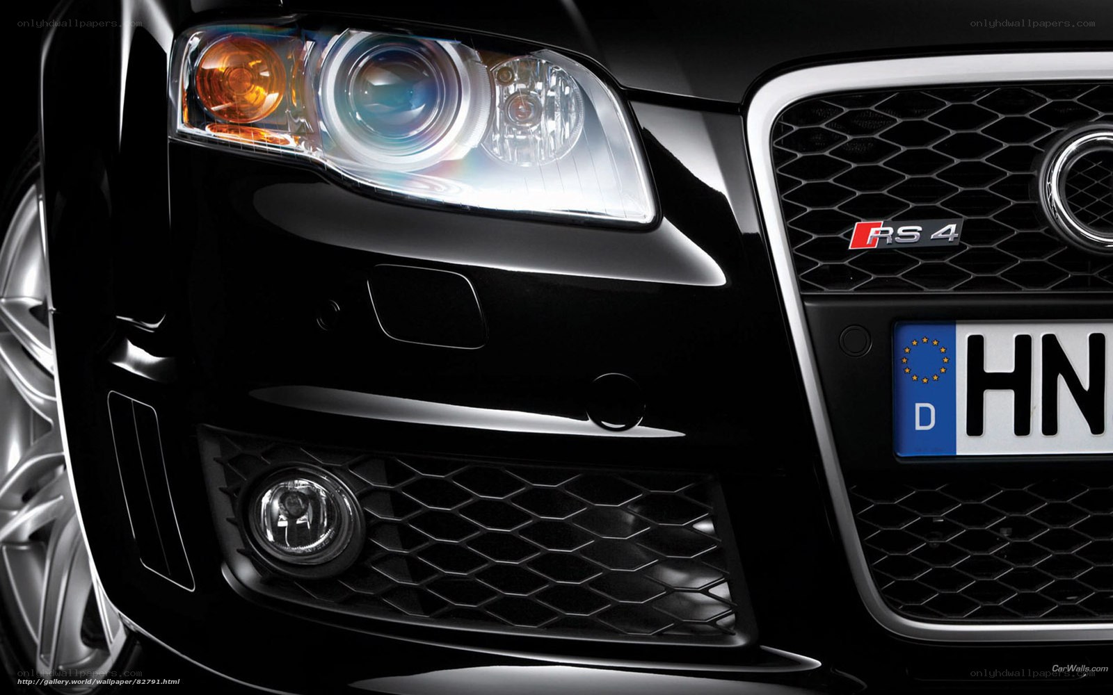Audi RS4 front grille and headlight