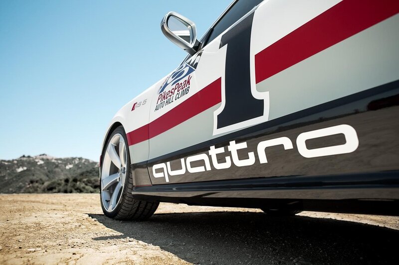 Audi RS5 race car on a hill climb
