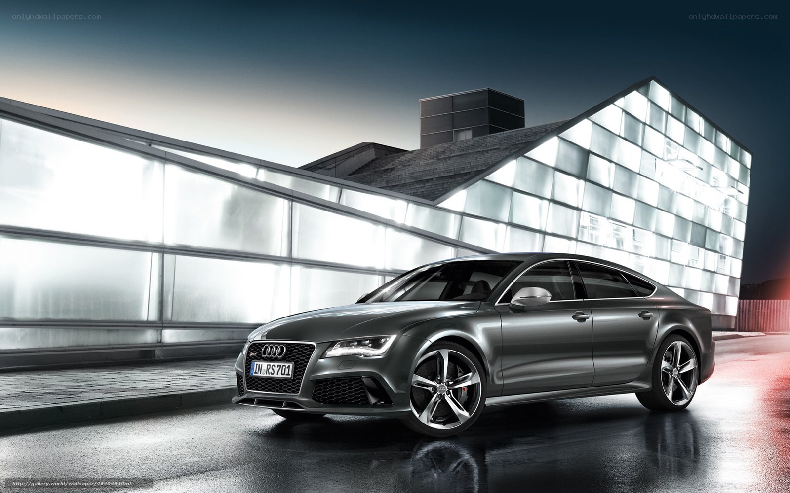 Audi RS7 in a modern city