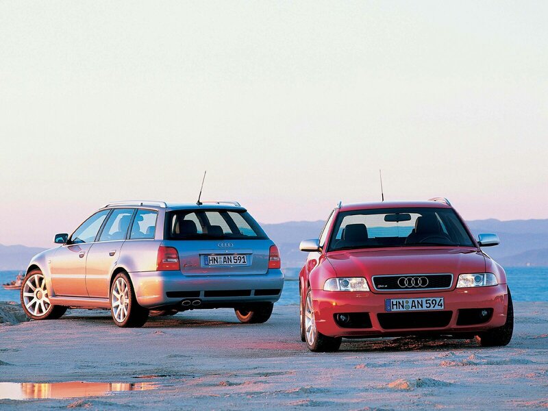 Audi S4 and RS4 cars on beach