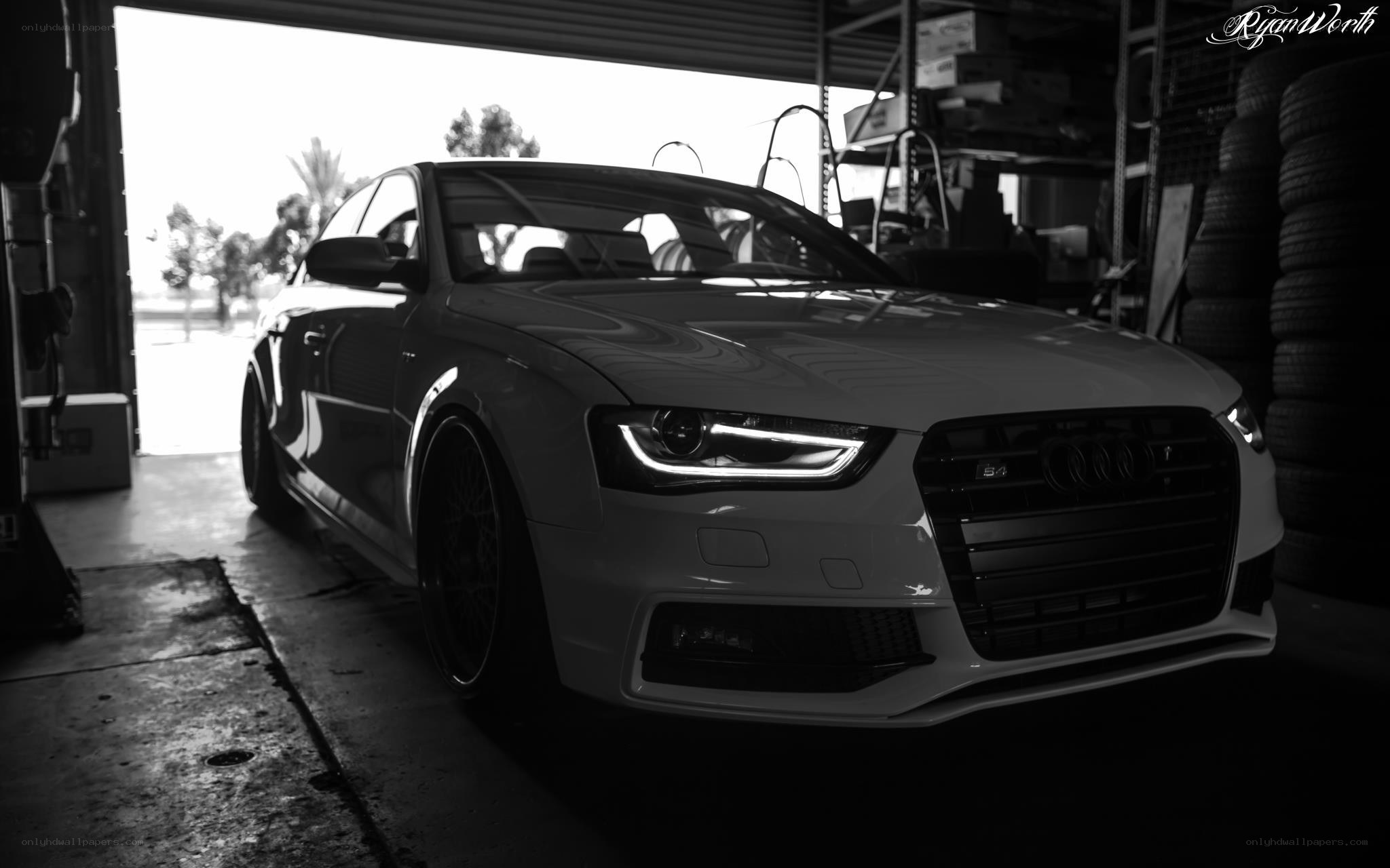Audi S4 in a garage
