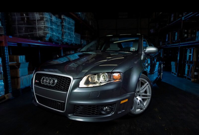 Audi S4 in a warehouse